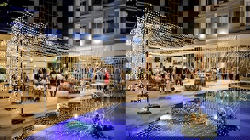 Outdoor banquet area