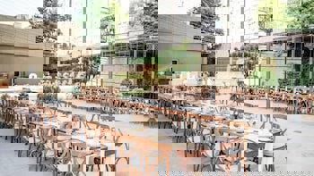 Outdoor banquet area